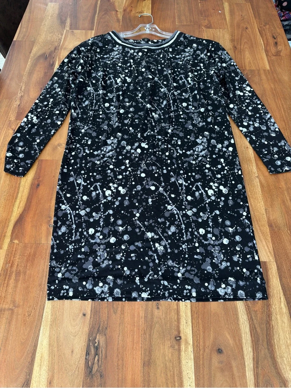 Tory Burch Black Splatter Print Silk Dress - Small